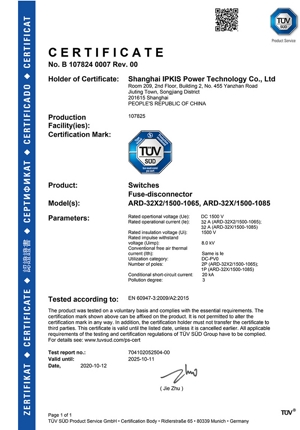 Certificado TUV